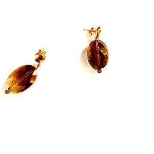 Vintage 14k Smokey topaz drop earrings. Stunning and pristine.